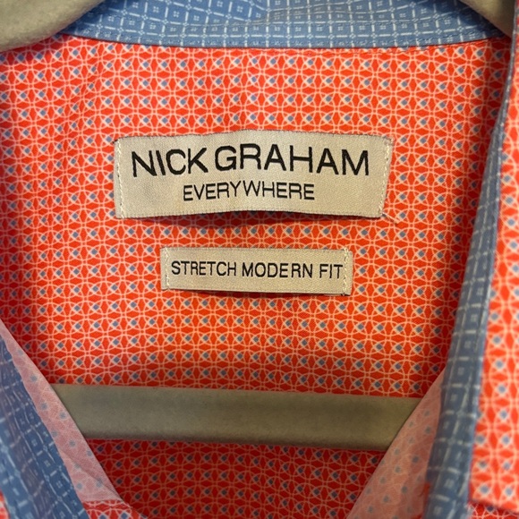 Nick Graham Men's Stylish Red Button Down Shirt - Picture 2 of 3